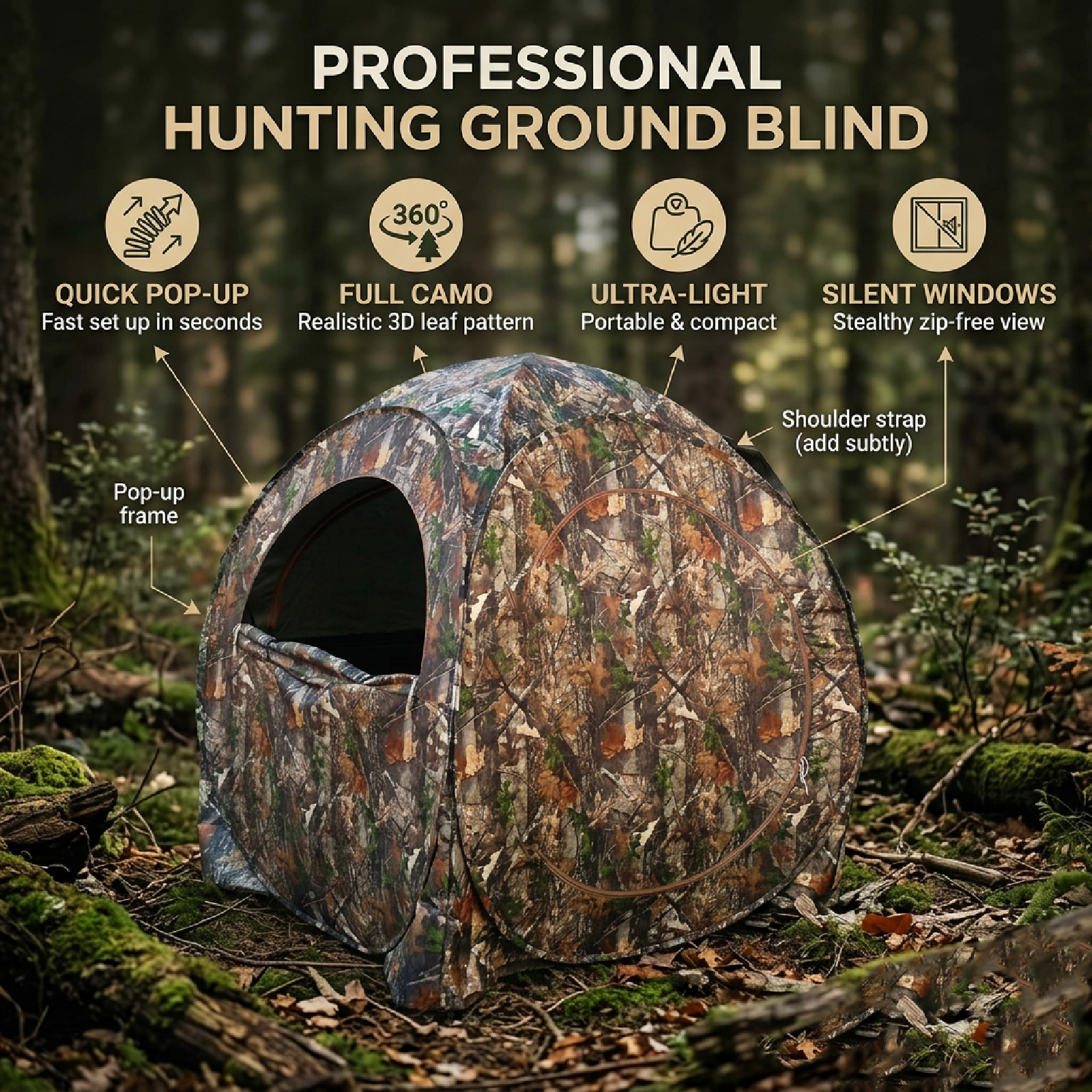 Camouflage Pop-Up Hunting Blin - Hunting & Outdoor Supplies Vanderbijlpark のレビューと価格