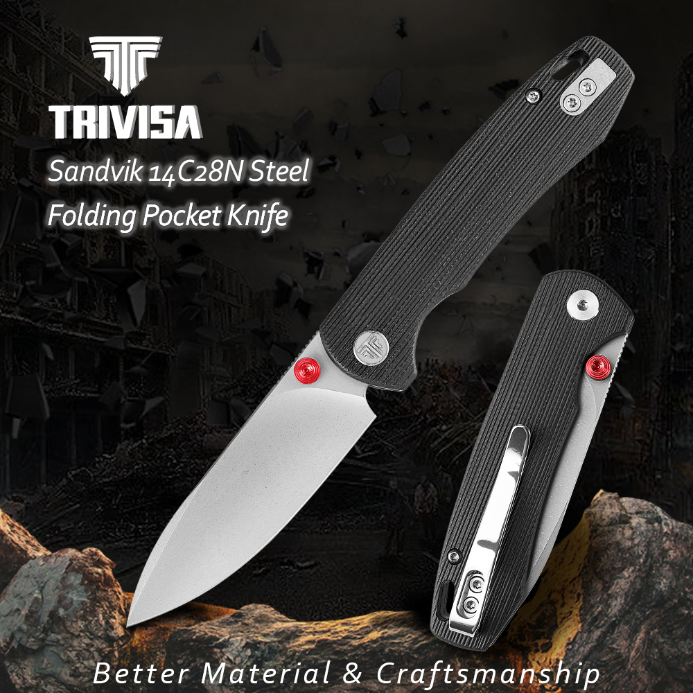 TRIVISA Folding Knife for Men, - Outdoor Hunting Gifts のレビューと価格