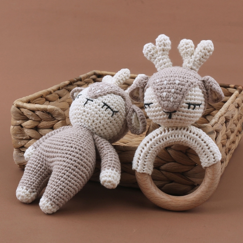 Baby Rattle Crochet Elk Fox Be - Elk Bugle Call のレビューと価格