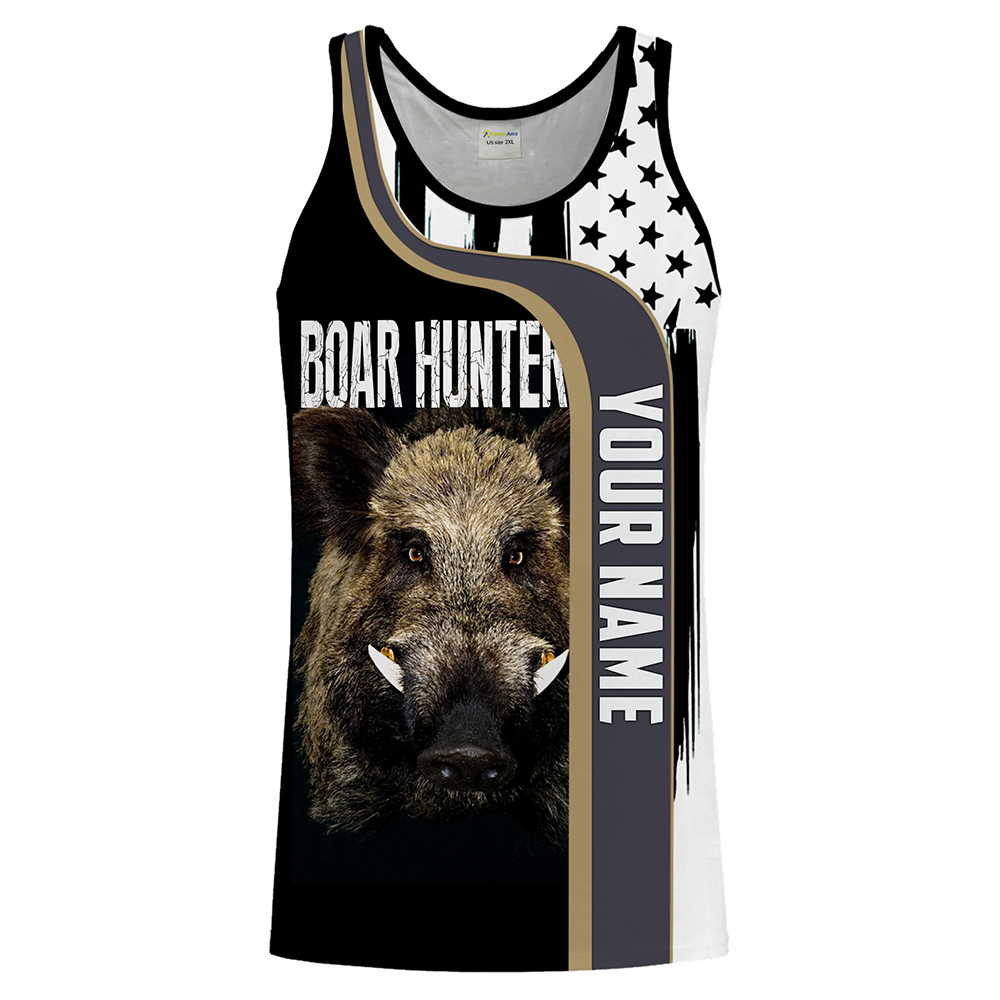 Custom Name Boar Hunter Tank T - Hunting Dog Outdoor のレビューと価格