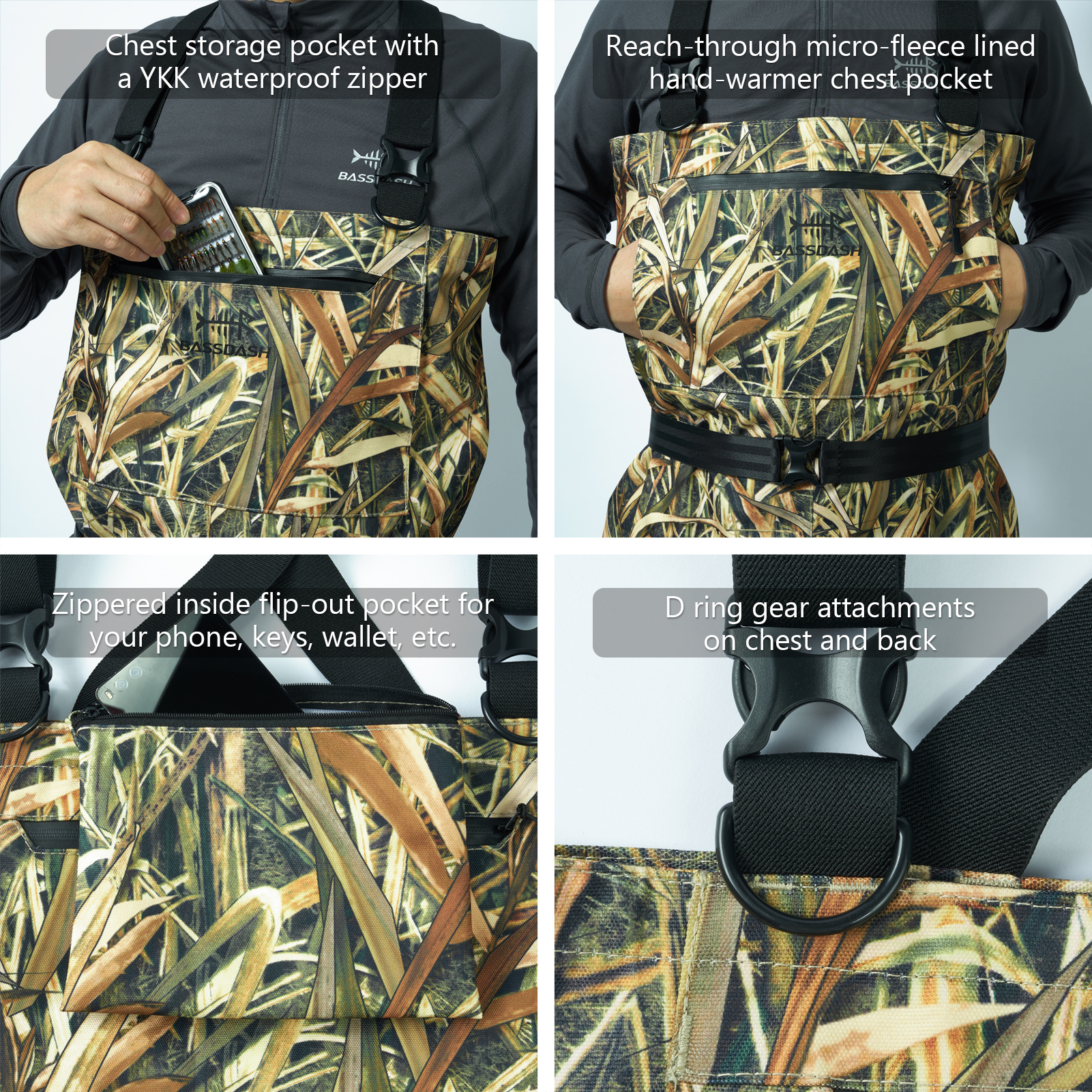 BASSDASH Men Women Boot Foot W - Fishing Waders Breathable のレビューと価格