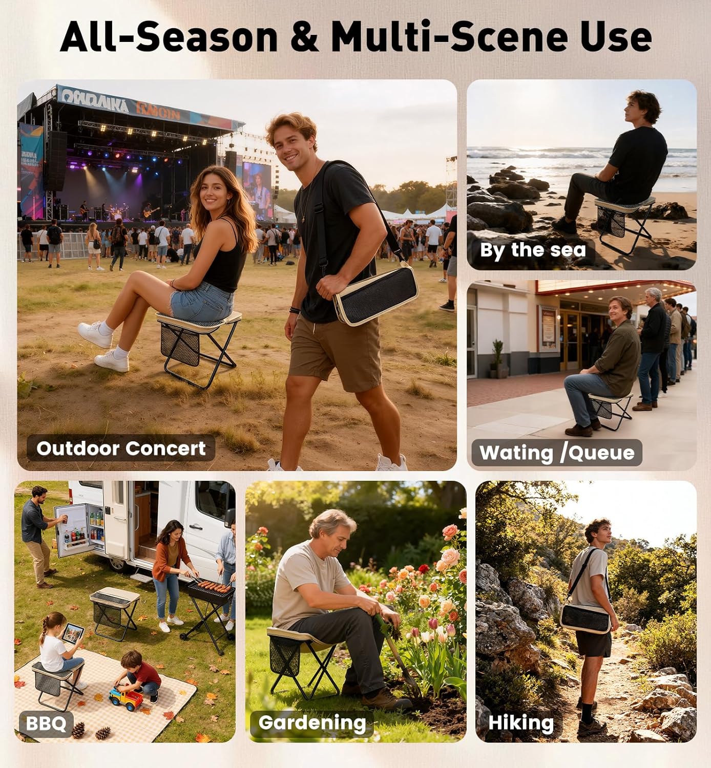 2 Pack Portable Folding Stools - Hunting And Fishing Outdoor Chairs のレビューと価格