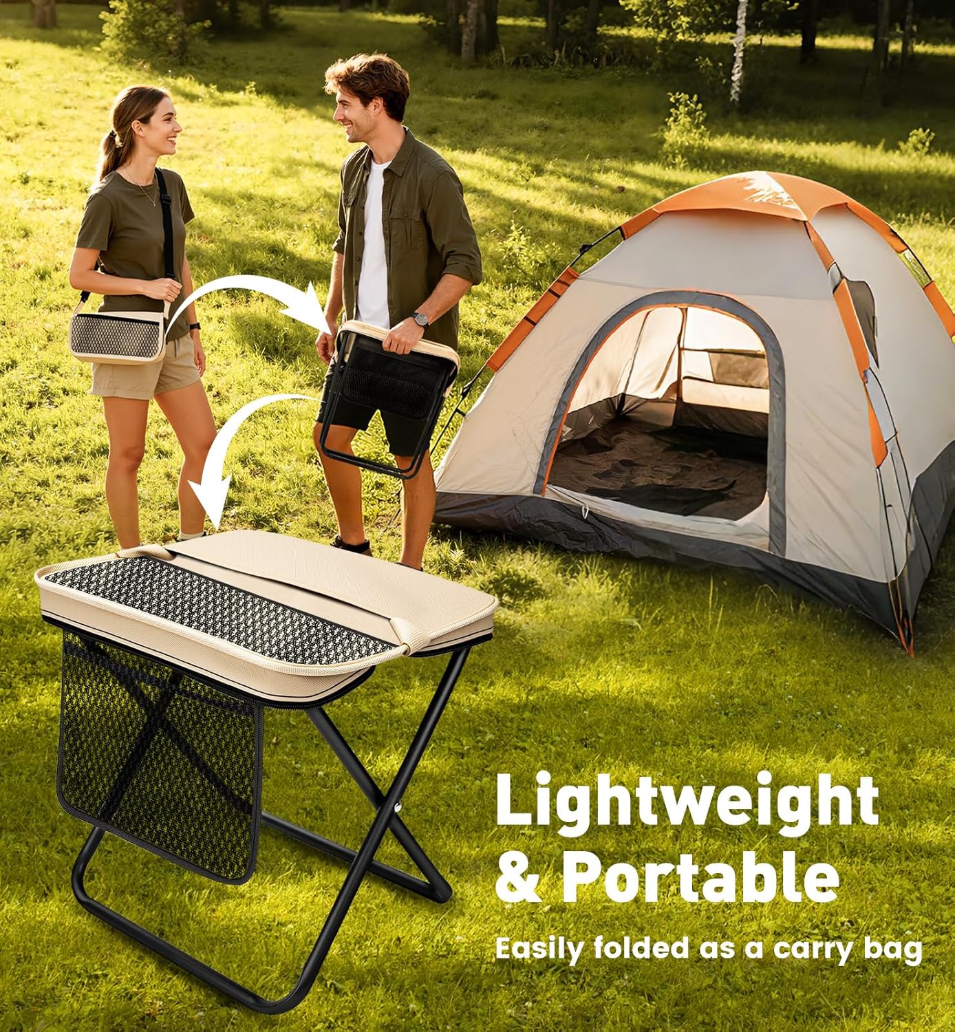 2 Pack Portable Folding Stools - Hunting And Fishing Outdoor Chairs のレビューと価格