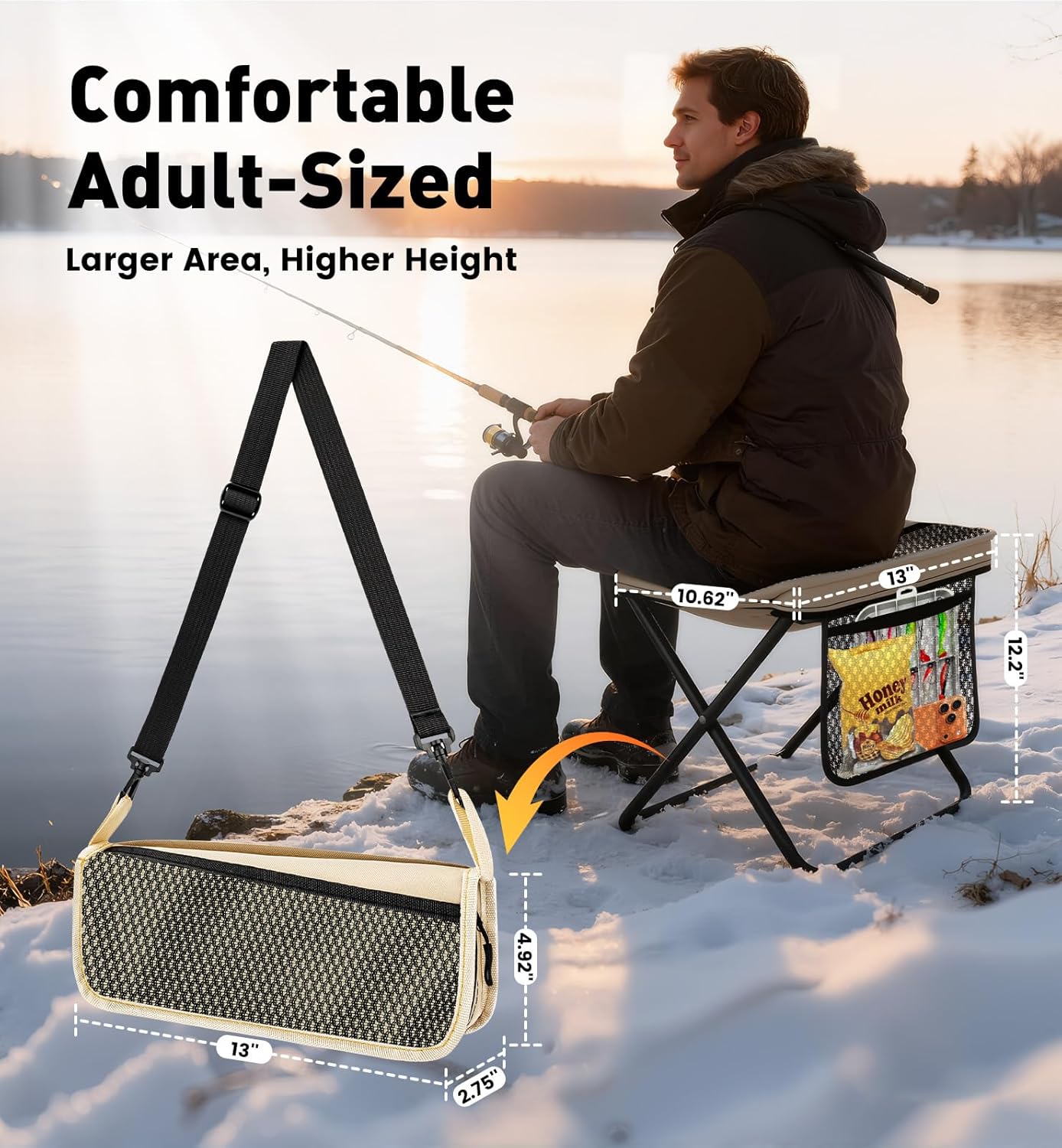 2 Pack Portable Folding Stools - Hunting And Fishing Outdoor Chairs のレビューと価格