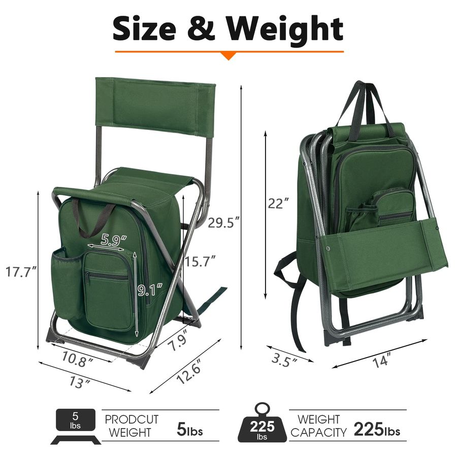 Backpack Cooler Chair Fishing  - Hunting And Fishing Outdoor Chairs のレビューと価格