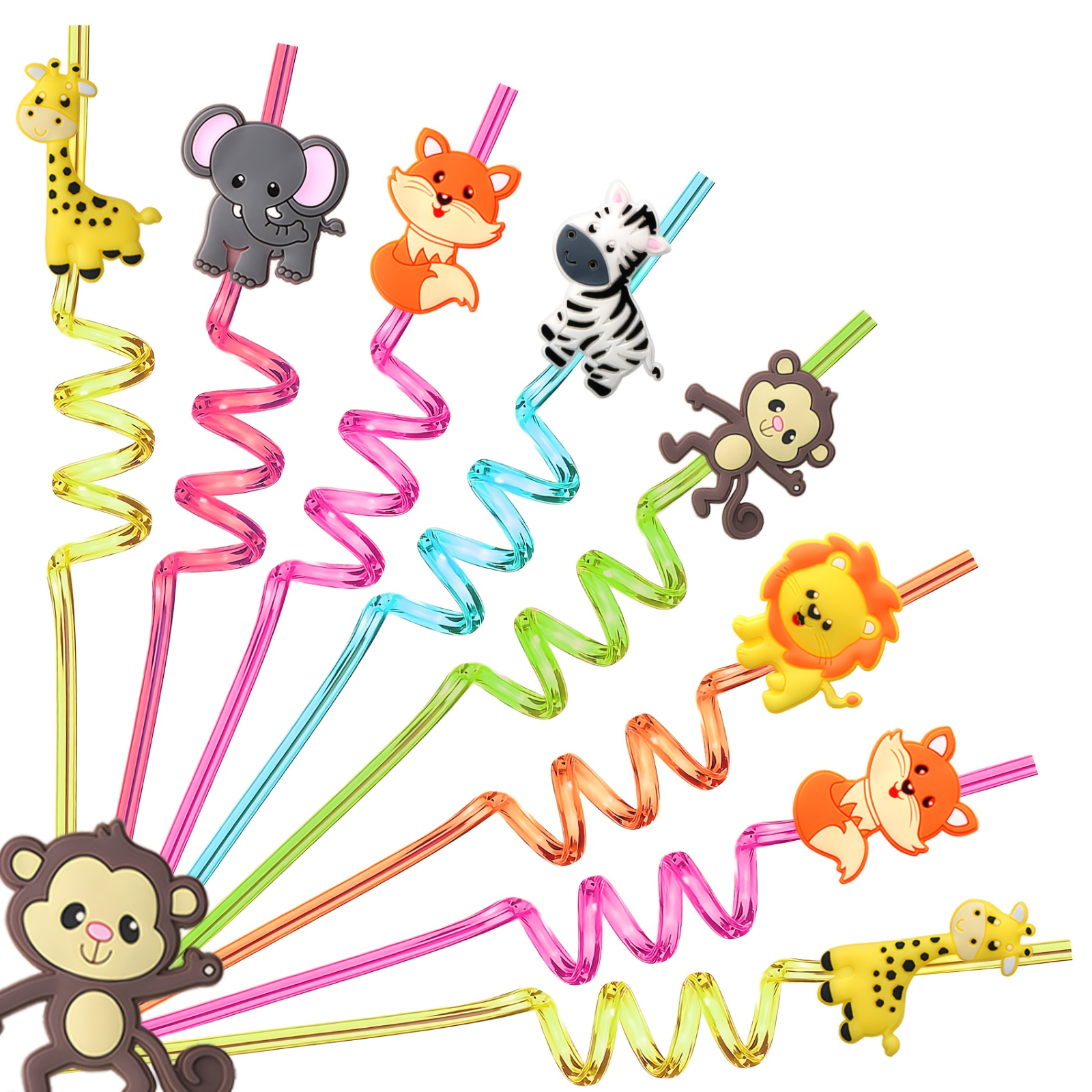 8 pcs Plastic Straws Cartoon A - Hunting And Outdoor Supplies のレビューと価格