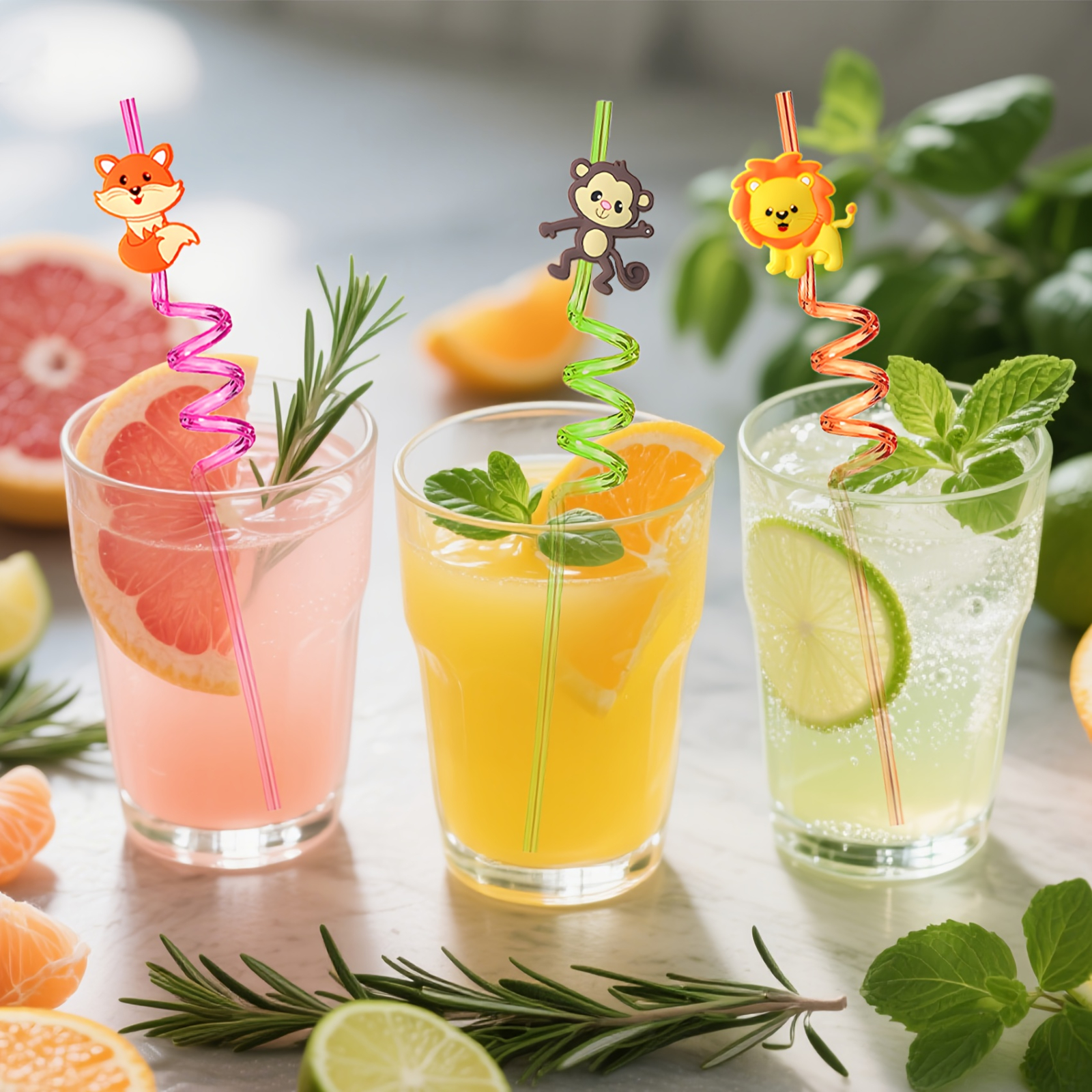 8 pcs Plastic Straws Cartoon A - Hunting And Outdoor Supplies のレビューと価格