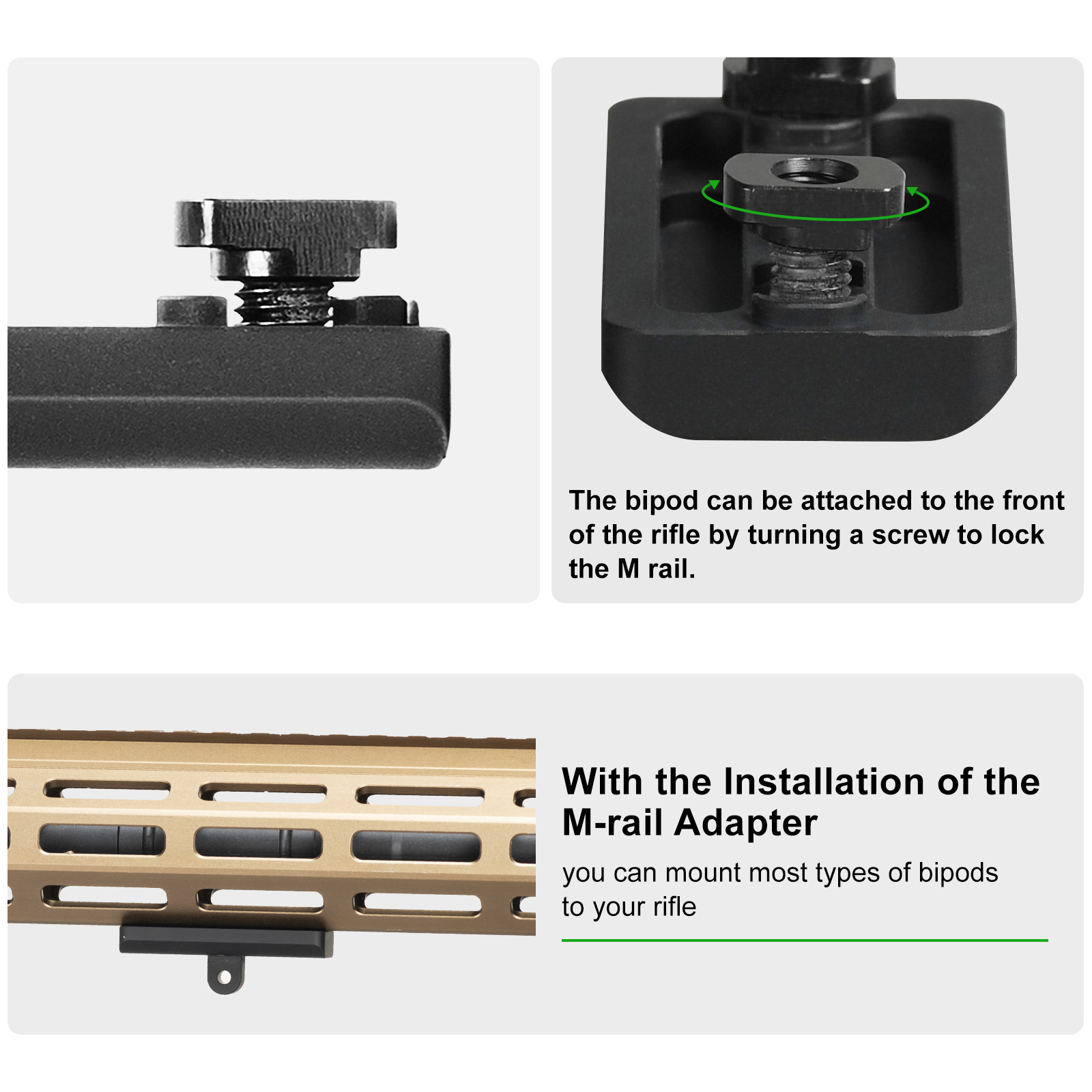 FANAUE Mlok Mount Handguard Ad - Bipod Rifle Mount のレビューと価格