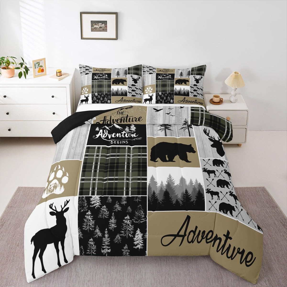 Farmhouse Country Bear Moose D - Hunting And Camping In Forest のレビューと価格